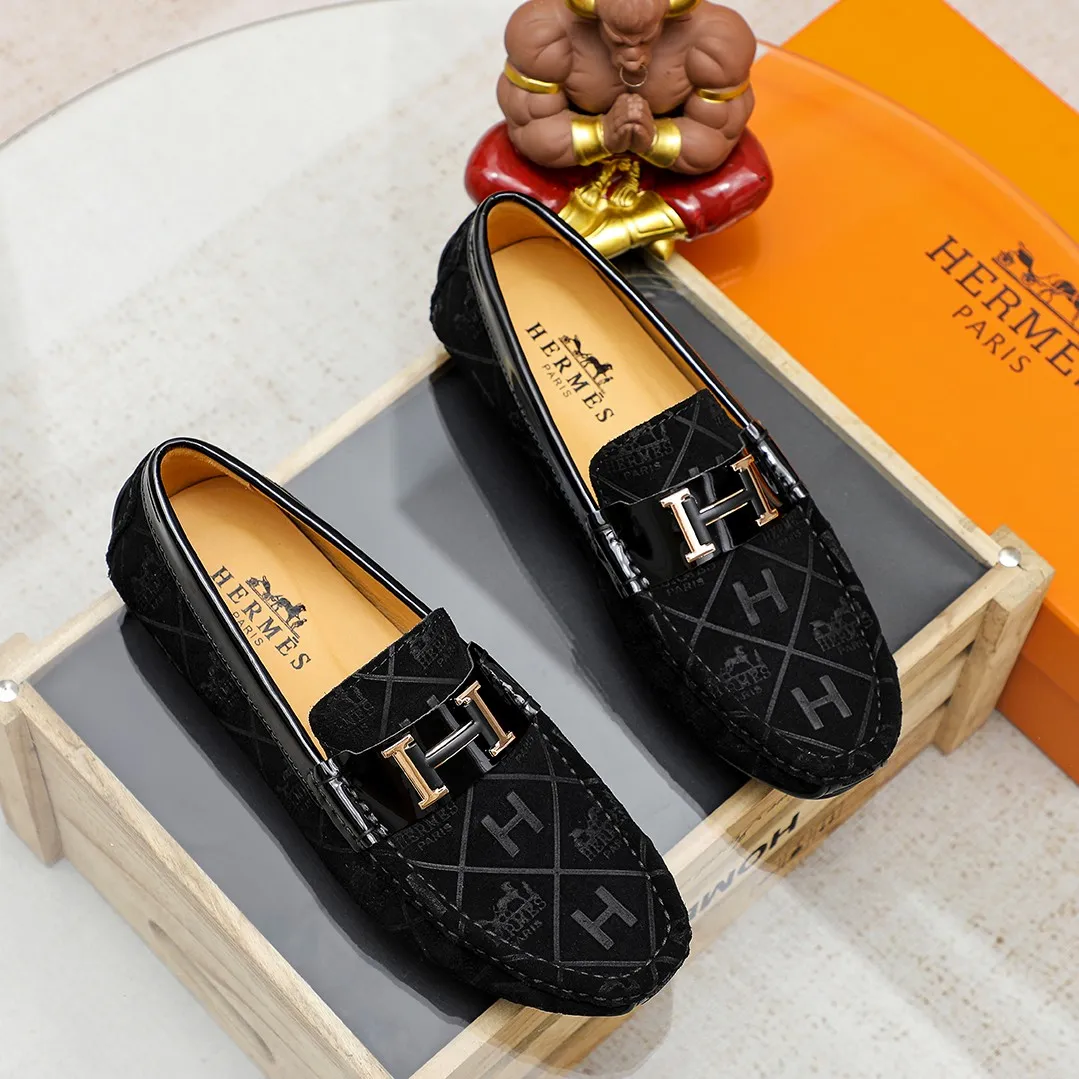 Men's shoes 💰360 🕷🕷【HERMES】The same style as Hermès counters🇨🇳Classic slip-on shoes 1:1 mold opening💯Original quality🍓Using imported first-layer cowhide🍅Pigskin lining🌶🌶Super high-end men's leather shoes🇨🇳Solid and stable Very special🍇 Color, optional! Code number 38-45……